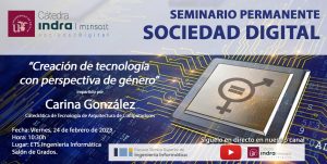 Anuncio Seminario Creación de tecnología con perspectiva de género